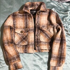 Fashion Nova Checkered Cropped Jacket